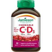 Jamieson vitamini C i D3 500 mg/500 IU pastile s okusom trešnje 30 tableta