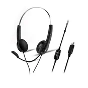 GENIUS HS-220U (31710020400) črne, lahke slušalke z mikrofonom za online komunikacijo, (5000368393)
