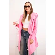 Cape with loose hood in pink color