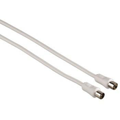 HAMA THOMSON Antenski kabel, koaksialni vtič - koaksialna vtičnica, 2,5 m, 80 dB, vključno z adapterjem, bel