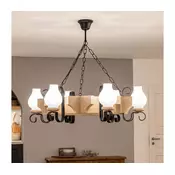 Brilagi - Lestenec na verigi QUEEN 6xE14/40W/230V hrast