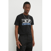 Pamucna majica Diesel T-DIEGOR-K74 za muškarce, boja: crna, s tiskom, A12502.0GRAI