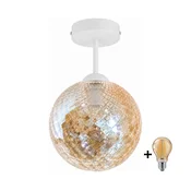 BRILAGI - LED Pritrjen lestenec R GLASS 1xE27/60W/230V premer 17 cm bela/dimno bež