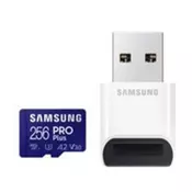 SAMSUNG pomnilniška micro SDXC kartica PRO Plus 256GB + adapter USB (MB-MD256KB/WW)