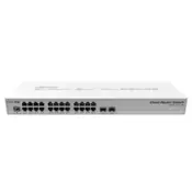 MikroTik  Cloud router switch 326-24G-2S+RM with 800 MHz CPU, 512MB RAM, 24xGigabit LAN, 2xSFP+ cages, routerOS L5 or switchOS (dual boot), 1U rackmount case, PSU (CRS326-24G-2S+RM)