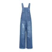 Imily Bela Kavbojke z naramnicami moder denim