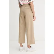 Hlače Tommy Hilfiger ženske, bež barva, WW0WW45463