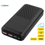 Platinet PMPB20OP18B powerbank polnilnabaterija, 20.000mAh, črna