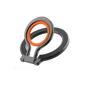 INF MagSafe magnetni prstan za telefon — aluminij + silikon, 360° vrtljiv Black+Orange, (5000284081)
