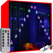 Božicna svjetla svjetlosna zavjesa 136 LED RGB 8 funkcija USB zvjezdice