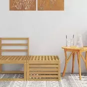 Vanjski otoman Cvrsto drvo akacije Bijela 59 x 59 x 37 cm