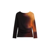 Desigual Majica čokolada/oranžna/črna