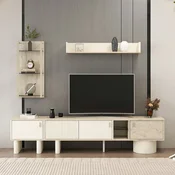 Hanah Home TV komoda Valento 20672, 230 cm, Moonstone / travertin