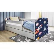 Drveni Deciji Krevet Kosmos Sa Fiokom - Beli - 180x80 cm