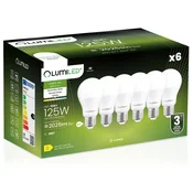 6x LED žarnica E27 A65 15W = 125W 2025lm 4000K nevtralna 260° svetilnost