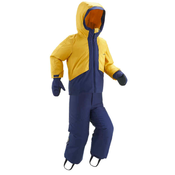 Skijaško odijelo 580 toplo vodootporno djecje žuto-plavo
