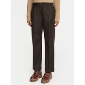 Weekend Max Mara Hlače iz tkanine Hateley 2625136042 Rjava Regular Fit