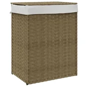 Vidaxl Košara za perilo s pokrovom 46x33x60 cm poli ratan