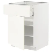 METOD / MAXIMERA Podni element s fiokom/vratima, bela/Vallstena bela, 60x60 cm