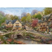 Schmidt - Puzzle Thomas Kinkade: Poletje v Cobblestone Village - 2 000 kosov