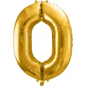 Folija balon številka 0, zlat, 86 cm, 1 kos.