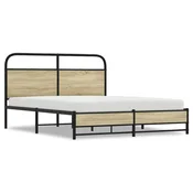 Vidaxl Posteljni okvir brez vzmetnice 150x200 cm sonoma hrast inž. les