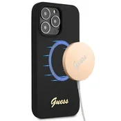 Infostyle Ovitek Guess Gold Logo za iPhone 13/13 Pro s tehologijo MagSafe (GUHMP13LLSLMGBK) Črna / Silikon