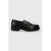 Kožne mokasinke Calvin Klein RUBBER SOLE LOAFER W/HW za žene, boja: crna, s platformom, HW0HW02006