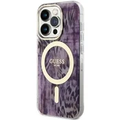 Guess GUESS MAGNETNI OVITEK ZA IPHONE 14 PRO LEOPARD HARDCASE ZA MAGSAFE