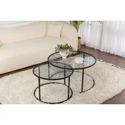 Hanah Home Set stolova za dnevnu sobu Aurum, 60x60x39, 80x80x43cm, 2 komada, Crni