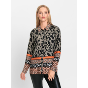heine Bluza siva/oranžna/črna/bela