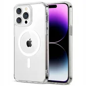 shumee Ovitek za iPhone 14 Pro + 9H steklo ojačano 360° za prozorno ohišje MagSafe