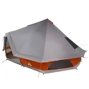 Vidaxl Tipi šotor s streho Siva in oranžna 680 x 430 x 270 cm tafeta