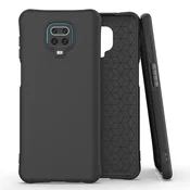 HURTEL Mehak barvni ovitek za Xiaomi Redmi Note 9 Pro 9S črne barve