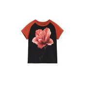 Desigual Majica pitaja / pastelno roza / rjasto rdeča / črna