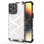 HURTEL Ohišje Honeycomb iPhone 14 Pro oklepno hibridno ohišje prozorno