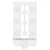 shumee R7 Panel BOŽIČNI ZASLON moderna zavesa SNEŽINKE glamurozna 60x130 bela
