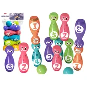 Set za kuglanje Smiley sa kuglama u boji 10 kom