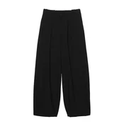 Pull&Bear Hlače z naborki črna