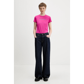 Bombažna kratka majica Karl Lagerfeld Jeans ženska, roza barva, B1W17053