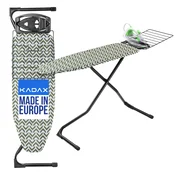 KADAX likalna deska 120x42 cm z držalom za likalnik, široka mizna plošča, zložljiva polica, (5000351462)