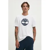 Bombažna kratka majica Timberland moška, bela barva, TB0A2C2R1001