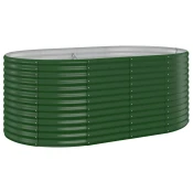 shumee vidaXL Visoka greda iz prašno premazanega jekla 175x100x68 cm zelena