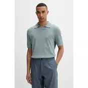 Calvin Klein pletena polo majica moška z dodatkom lanu