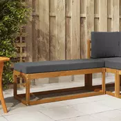 Vanjska klupa s jastukom Prirodna i antracit 115 x 43 x 45 cm