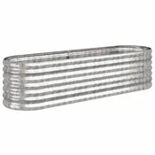 Vidaxl Visoka greda iz cinkanega jekla 152x40x36 cm srebrna