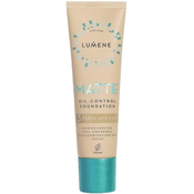 Lumene Matte matirajoči tekoči puder za obraz z nadzorom oljnega seruma SPF20 - 3 sveže marelice 30 ml