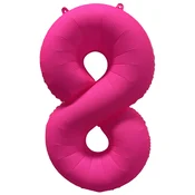 Amscan Folija balon za rojstni dan številka 8 - neonsko roza 86 cm