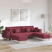 Sofa s jastukom 3 pcs Vinska crvena tkanina