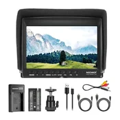 Neewer F100 terenski monitor + USB polnilnik + komplet baterij